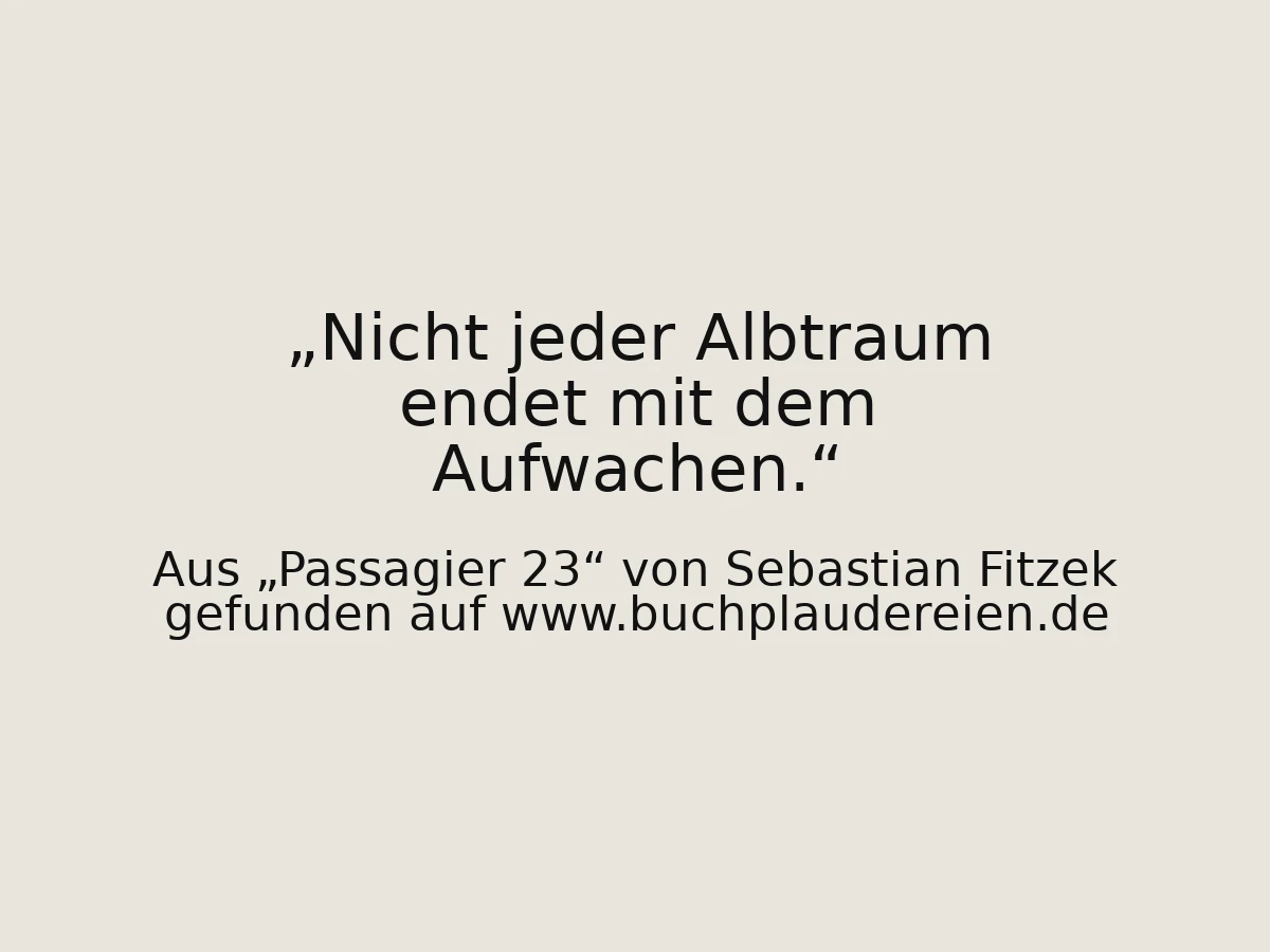 Nicht jeder Albtraum endet mit dem Aufwachen.