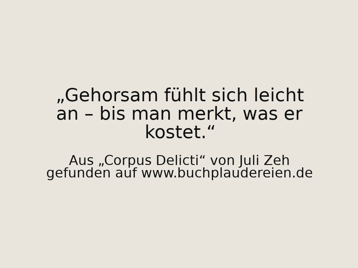 Gehorsam fühlt sich leicht an – bis man merkt, was er kostet.