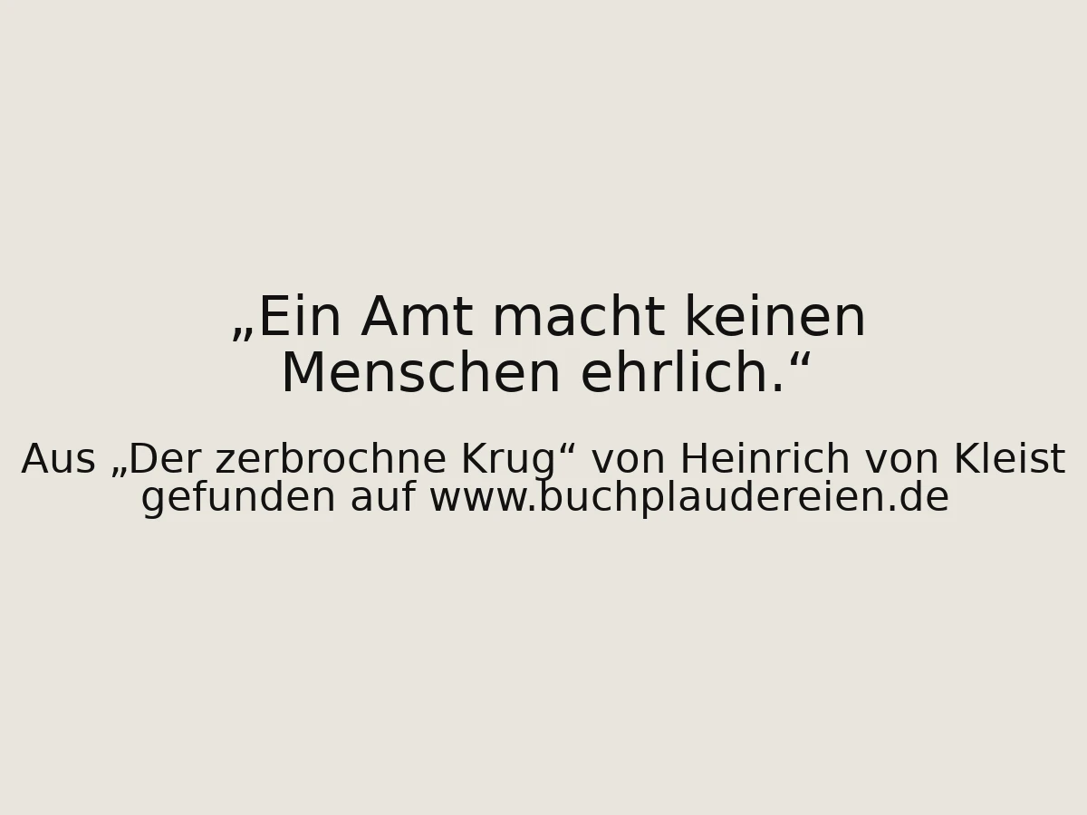 Ein Amt macht keinen Menschen ehrlich.