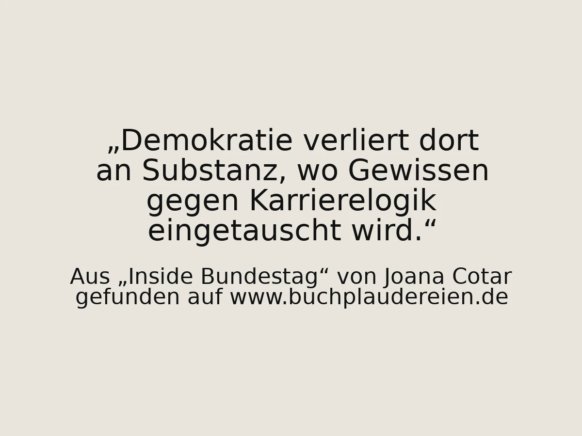 Demokratie verliert dort an Substanz, wo Gewissen gegen Karrierelogik eingetauscht wird.