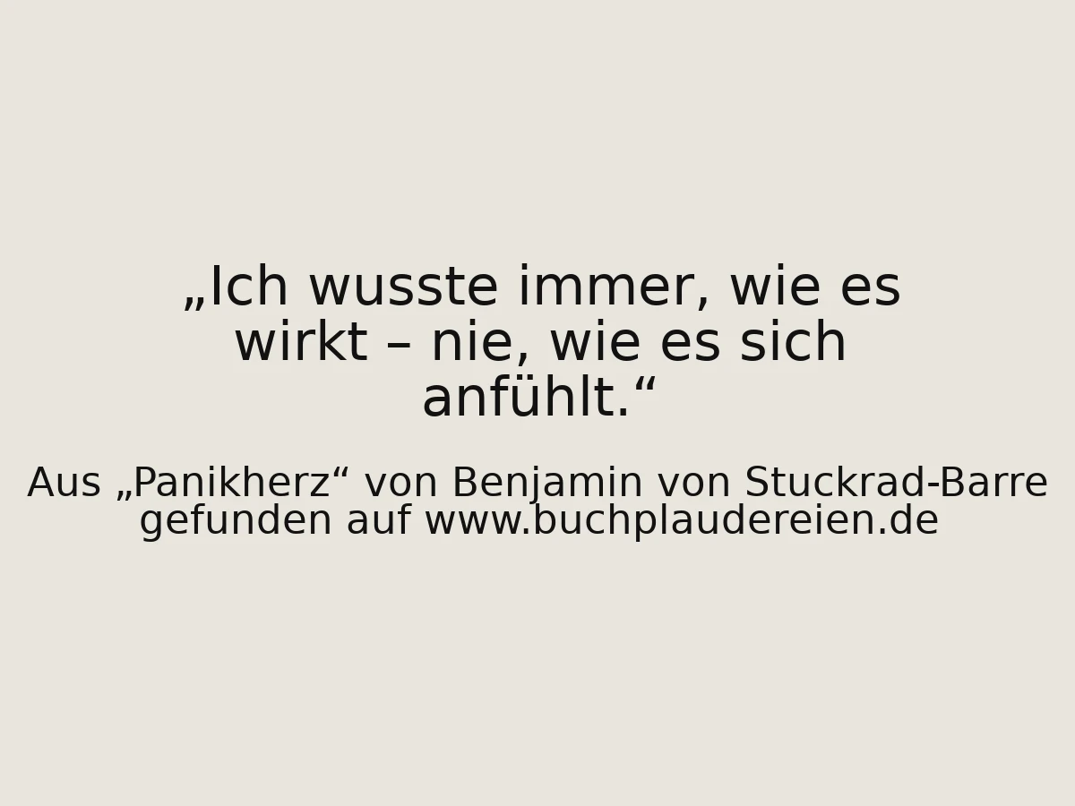 Ich wusste immer, wie es wirkt – nie, wie es sich anfühlt.