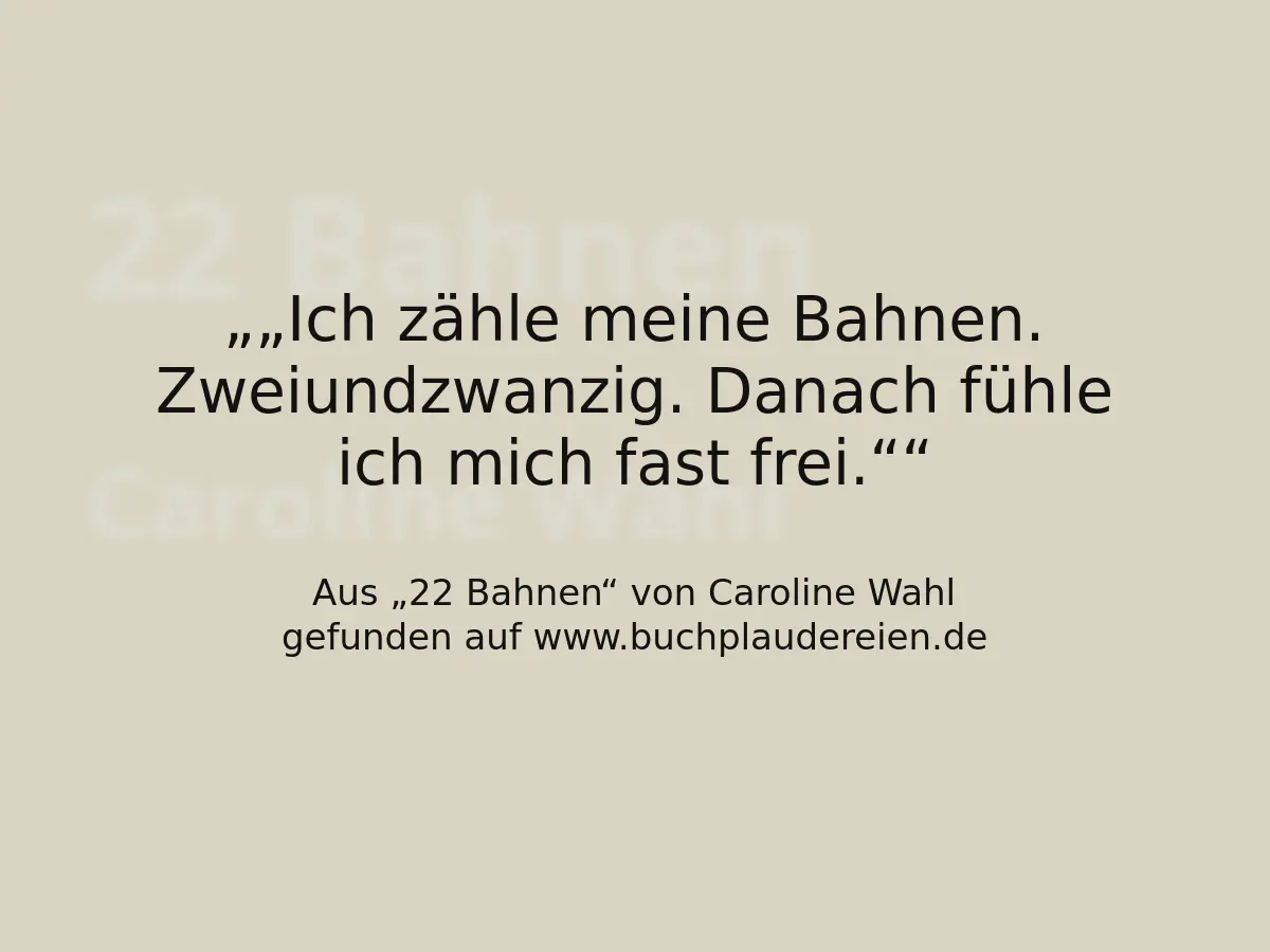 „Ich zähle meine Bahnen. Zweiundzwanzig. Danach fühle ich mich fast frei.“