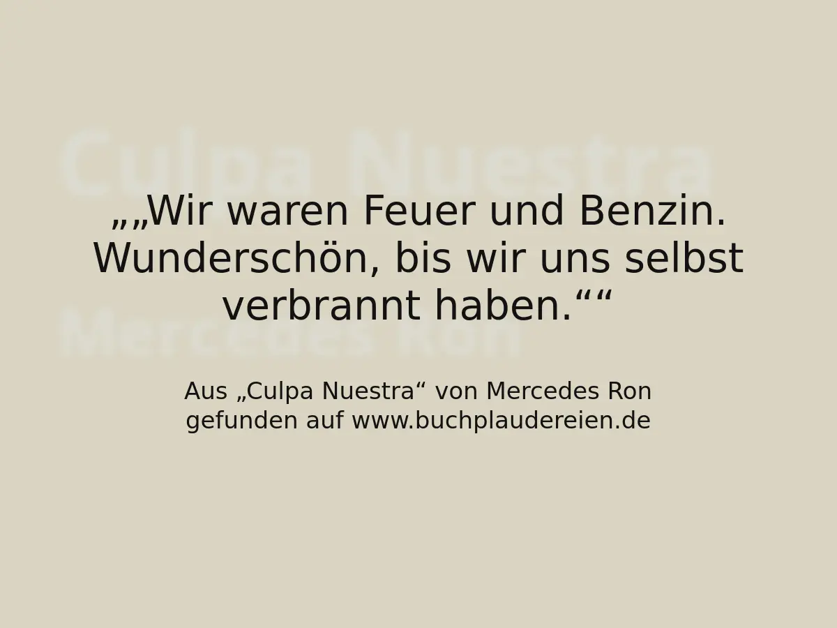 „Wir waren Feuer und Benzin. Wunderschön, bis wir uns selbst verbrannt haben.“