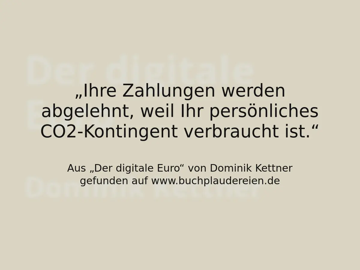 Ihre Zahlungen werden abgelehnt, weil Ihr persönliches CO2-Kontingent verbraucht ist.