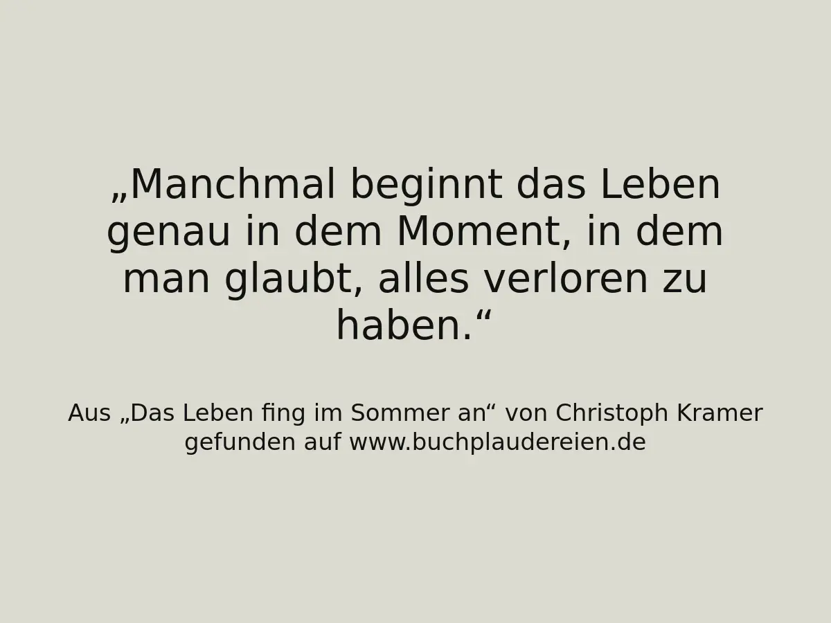 Manchmal beginnt das Leben genau in dem Moment, in dem man glaubt, alles verloren zu haben.