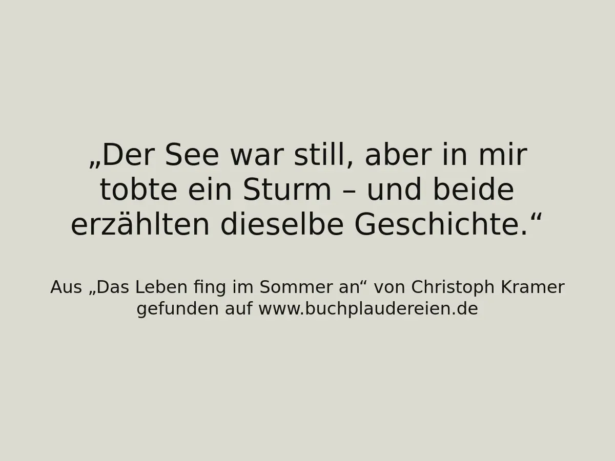 Der See war still, aber in mir tobte ein Sturm – und beide erzählten dieselbe Geschichte.