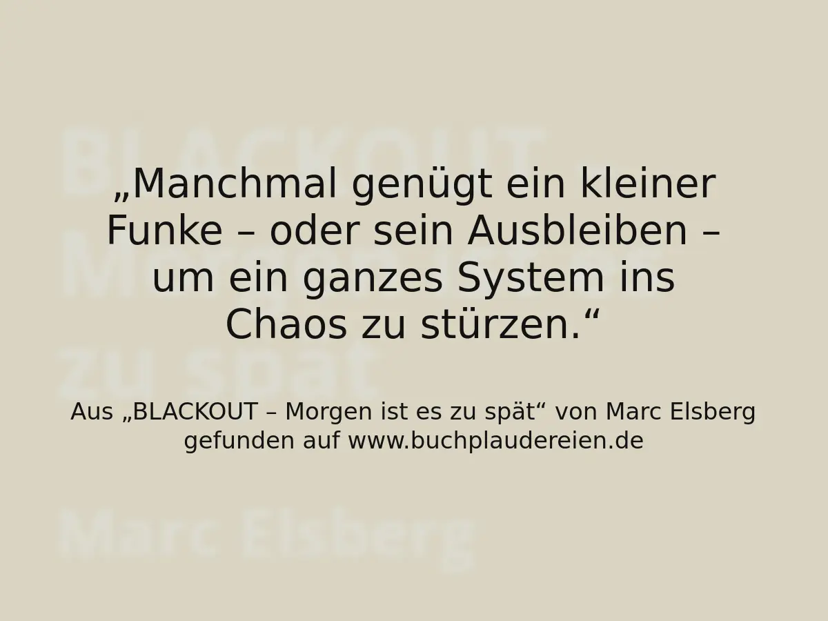 Manchmal genügt ein kleiner Funke – oder sein Ausbleiben – um ein ganzes System ins Chaos zu stürzen.