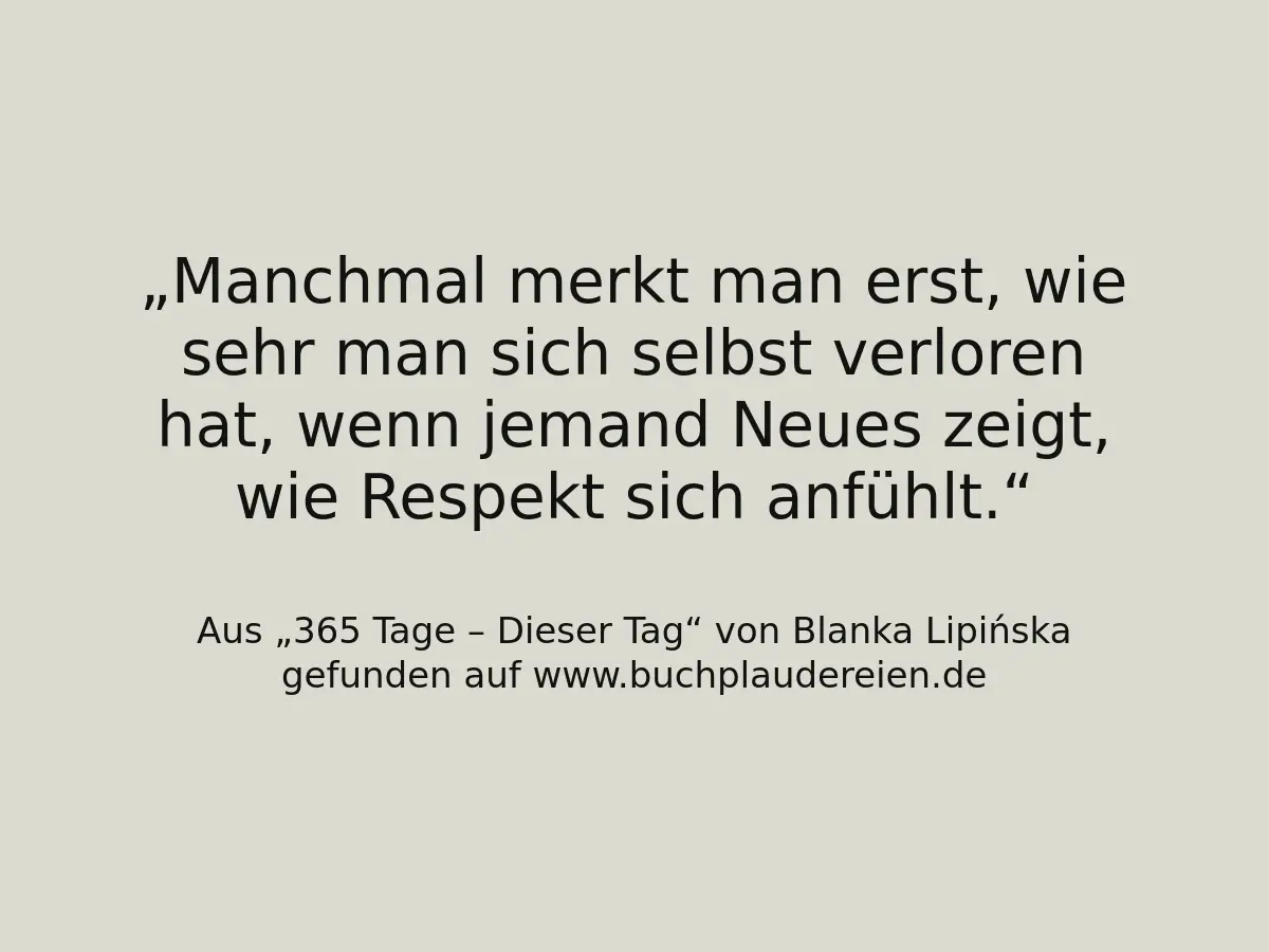 Manchmal merkt man erst, wie sehr man sich selbst verloren hat, wenn jemand Neues zeigt, wie Respekt sich anfühlt.